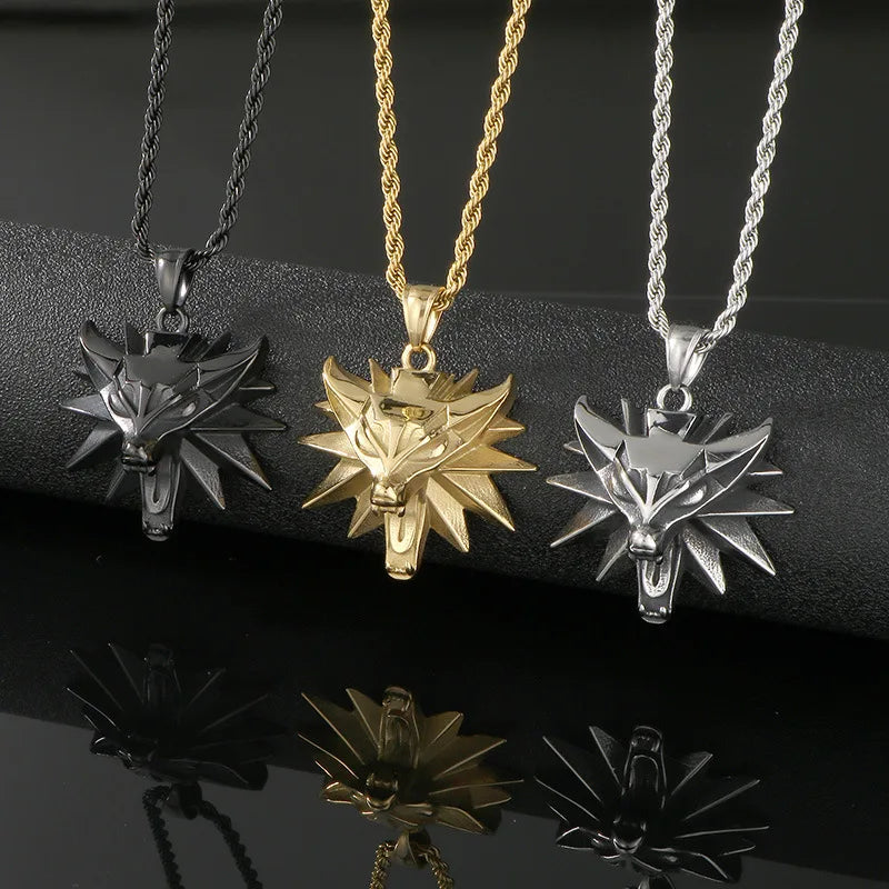 The Witcher Wolf Head Pendant Necklace
