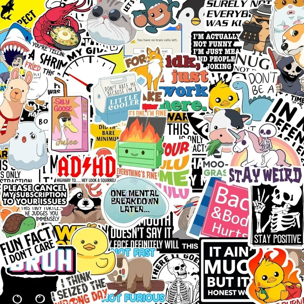 130 Funny Saying Stickers