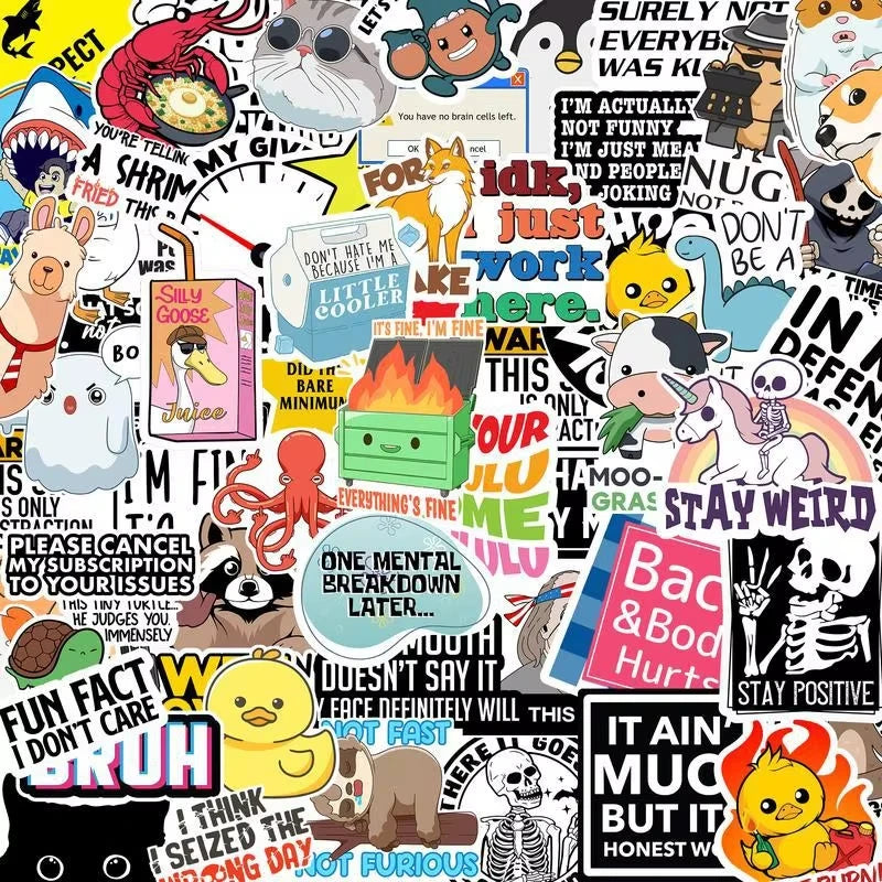 130 Funny Saying Stickers