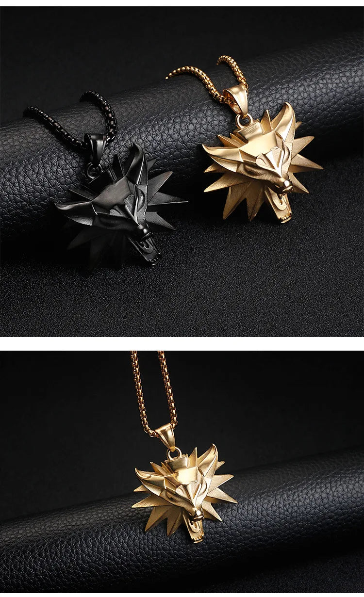 The Witcher Wolf Head Pendant Necklace