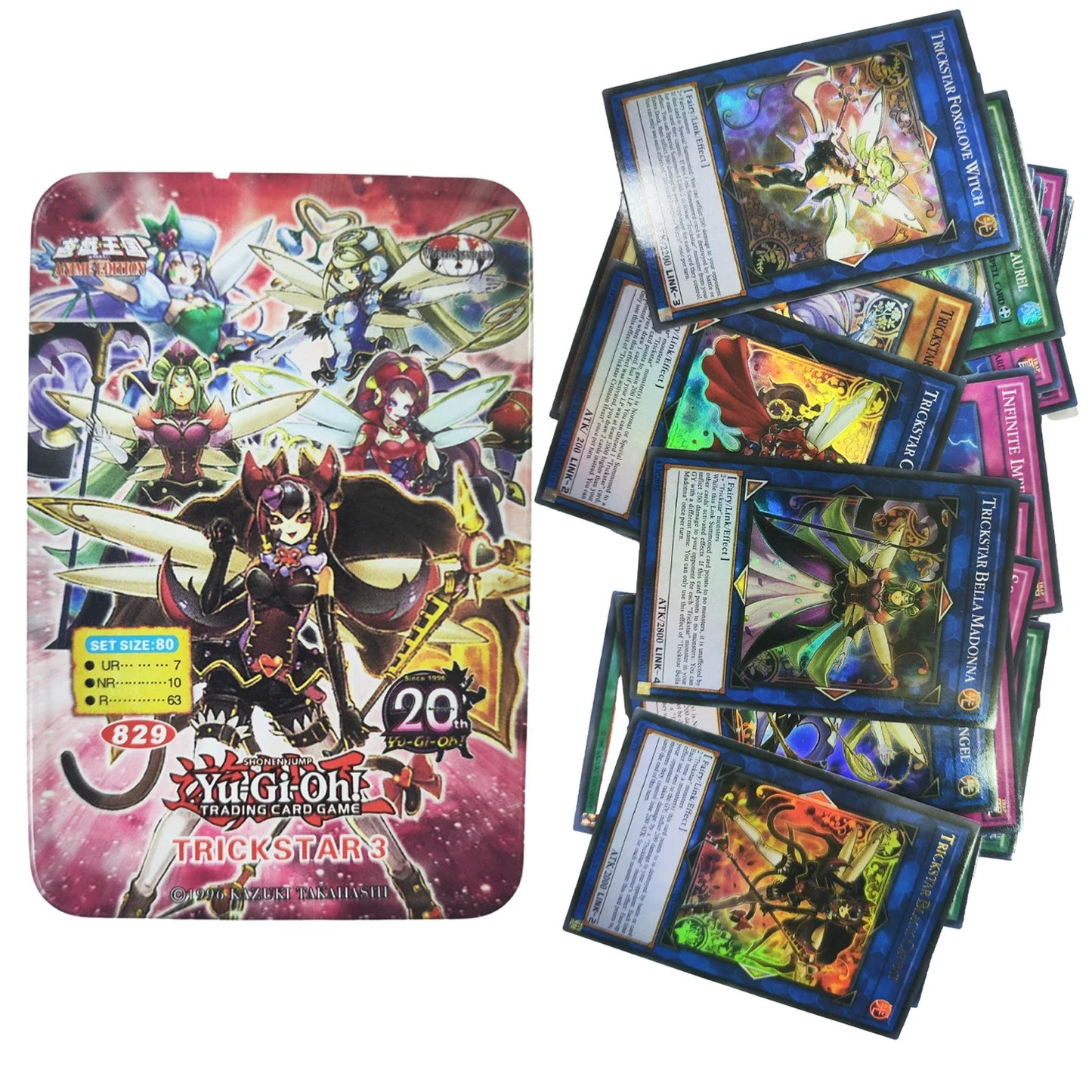 Yu-Gi-Oh! Holographic Cards with Tin Box (EXODIA PACK, PHARAOH PACK, SPIRAL PACK and more, English)