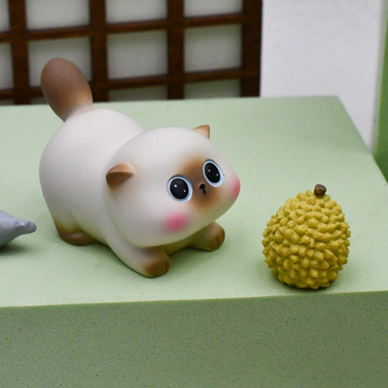 5 Adorable Siamese Cat Mini Blind Box Figurines