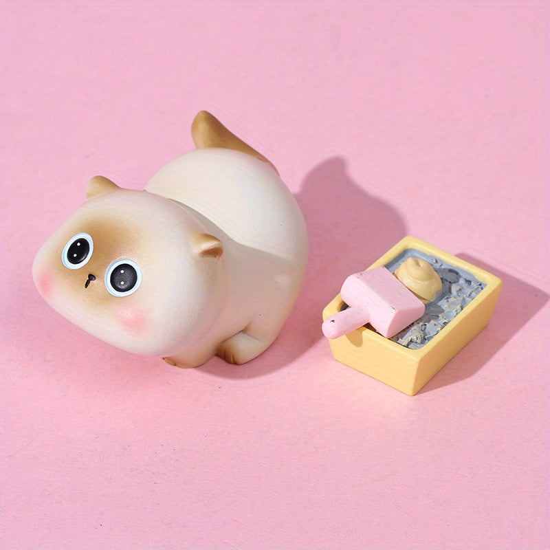 5 Adorable Siamese Cat Mini Blind Box Figurines