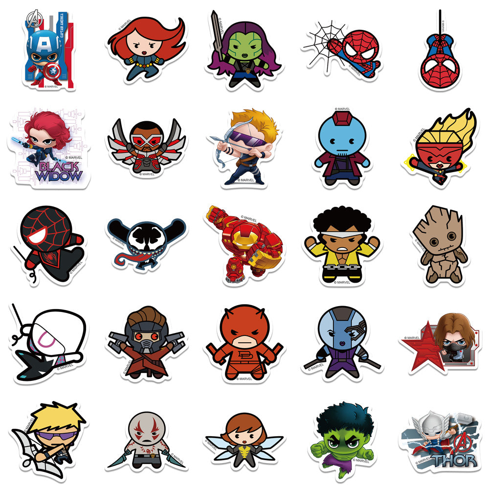 Marvel 50pcs Waterproof Stickers