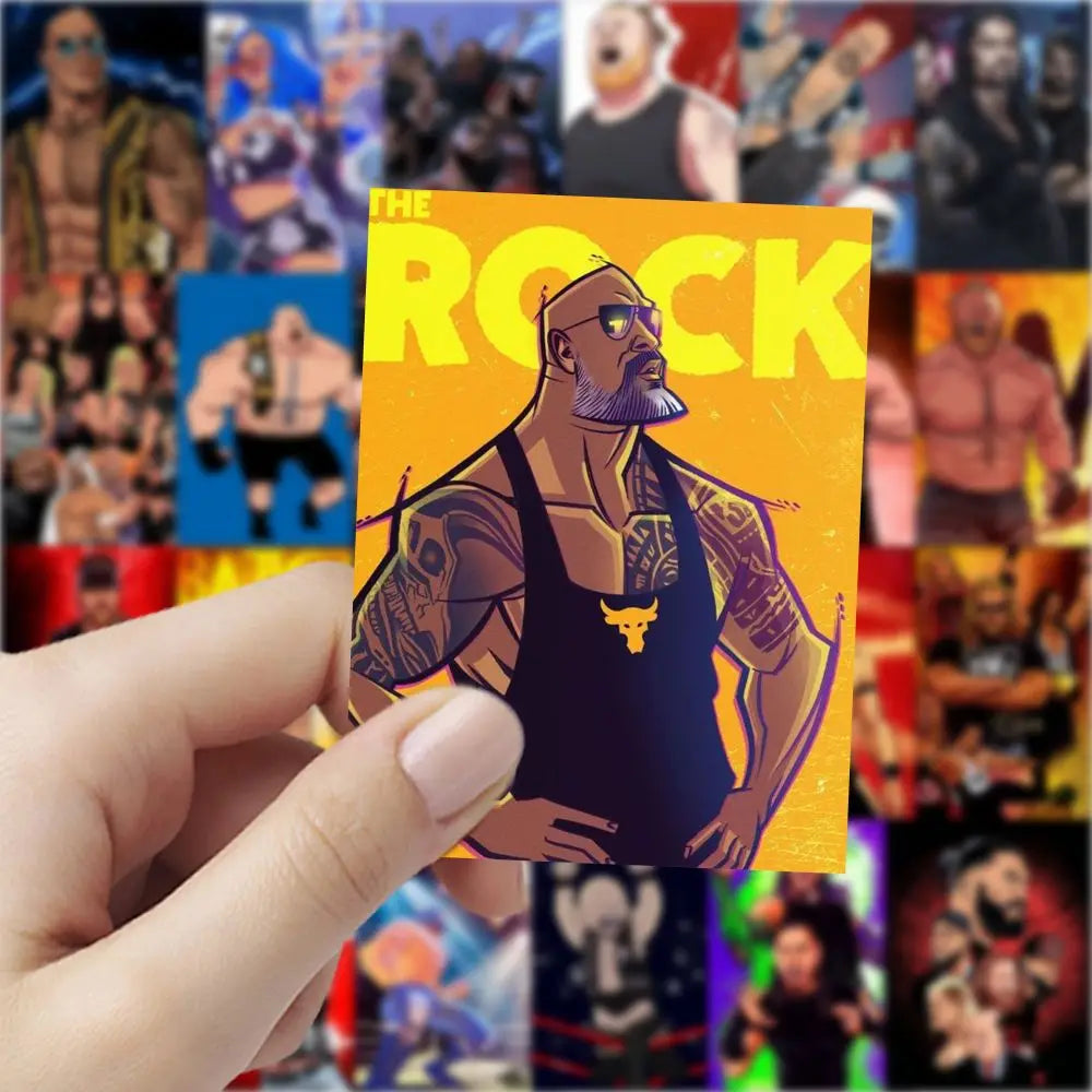 63Pcs/Set Wrestling Cartoon Stickers