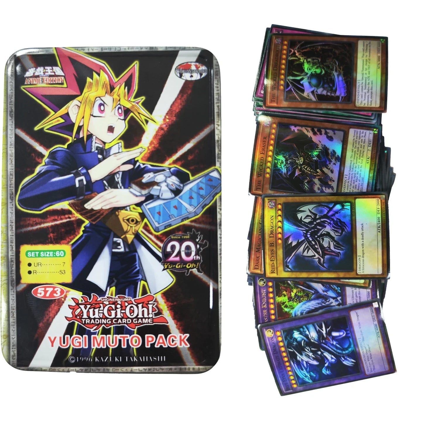 Yu-Gi-Oh! Holographic Cards with Tin Box (EXODIA PACK, PHARAOH PACK, SPIRAL PACK and more, English)