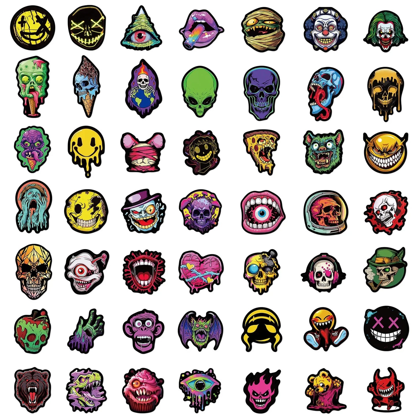 50PCS Pop Horror Grimace Stickers