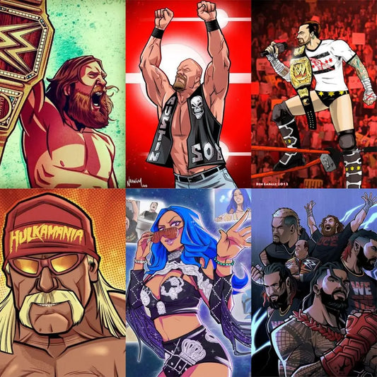 63Pcs/Set Wrestling Cartoon Stickers