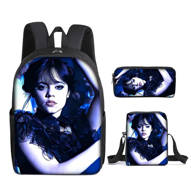 3PC/set Wednesday Addams Backpack Nevermore Academy
