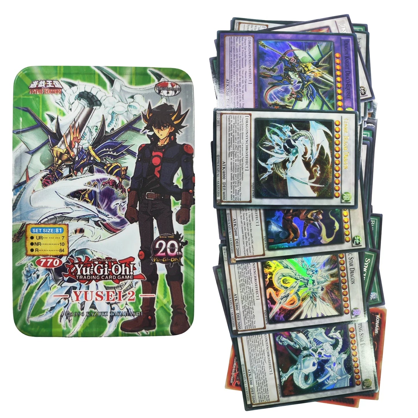 Yu-Gi-Oh! Holographic Cards with Tin Box (EXODIA PACK, PHARAOH PACK, SPIRAL PACK and more, English)