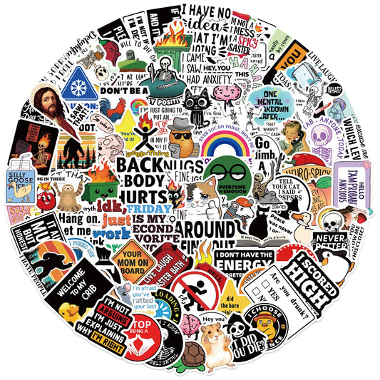 100Pcs Cartoon Snarky MEME Stickers