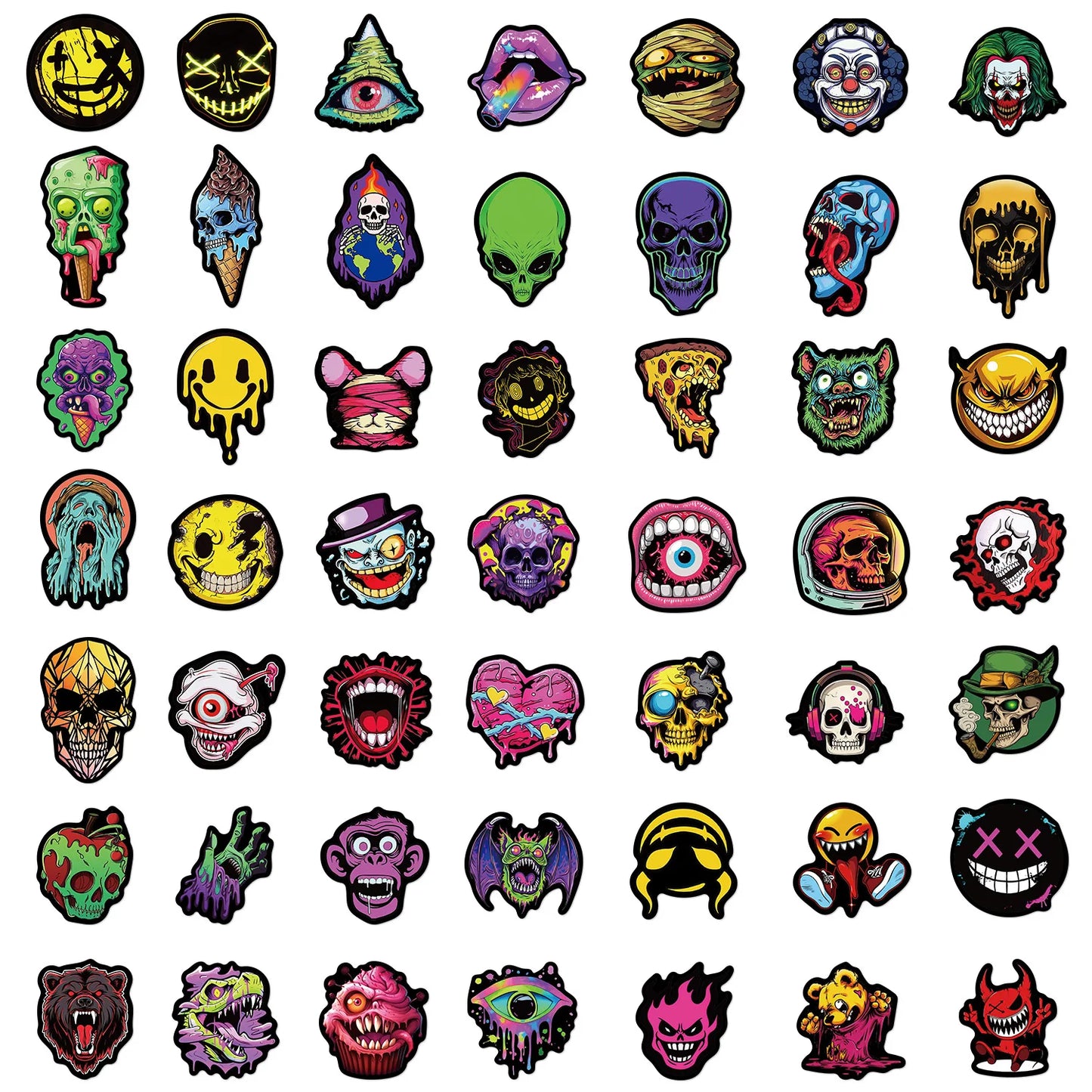 50PCS Pop Horror Grimace Stickers