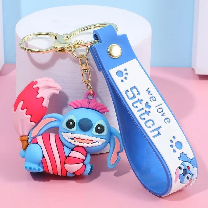 MINISO Romantic Stitch Earphone Bag Keychain