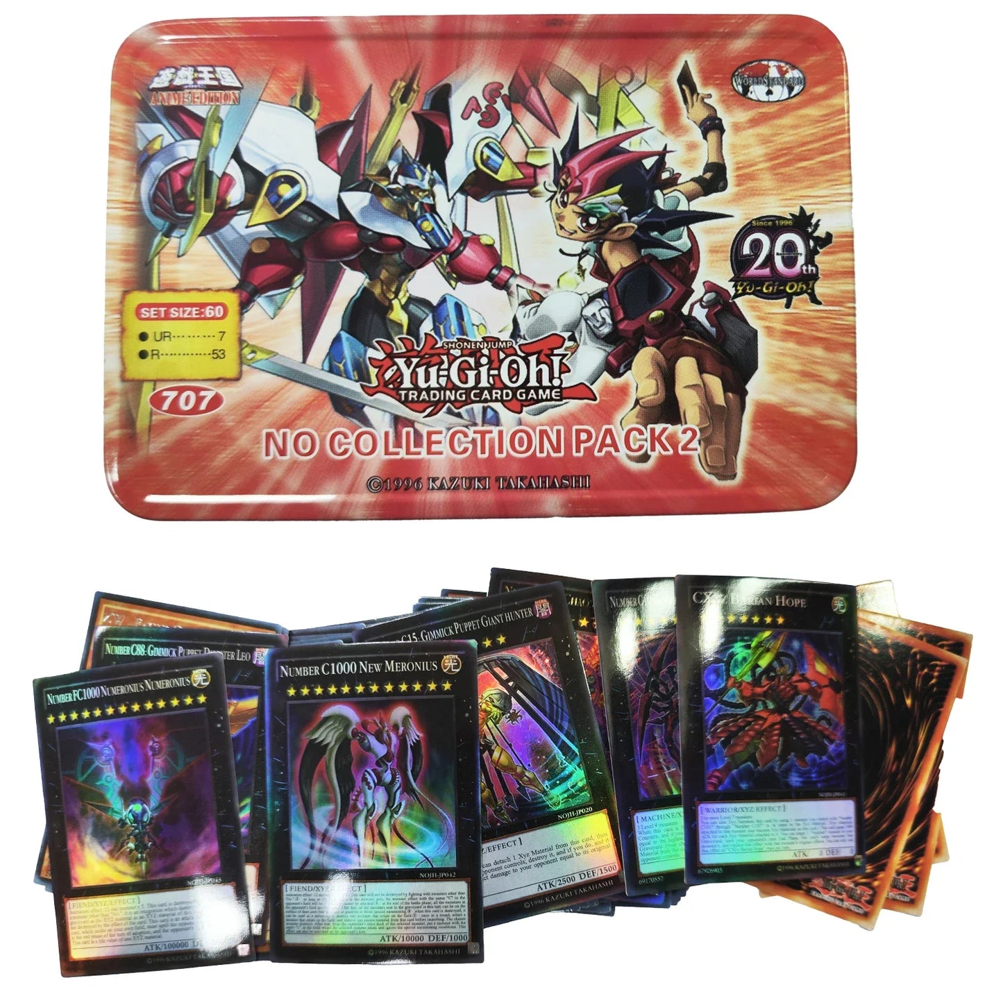 Yu-Gi-Oh! Holographic Cards with Tin Box (EXODIA PACK, PHARAOH PACK, SPIRAL PACK and more, English)