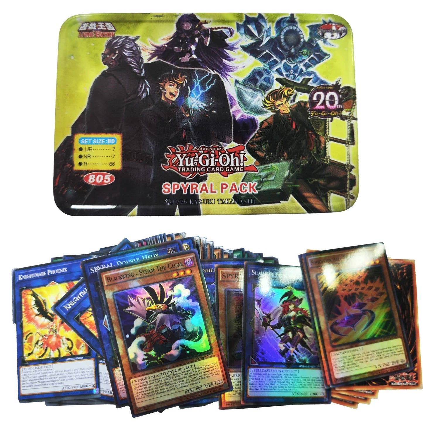 Yu-Gi-Oh! Holographic Cards with Tin Box (EXODIA PACK, PHARAOH PACK, SPIRAL PACK and more, English)