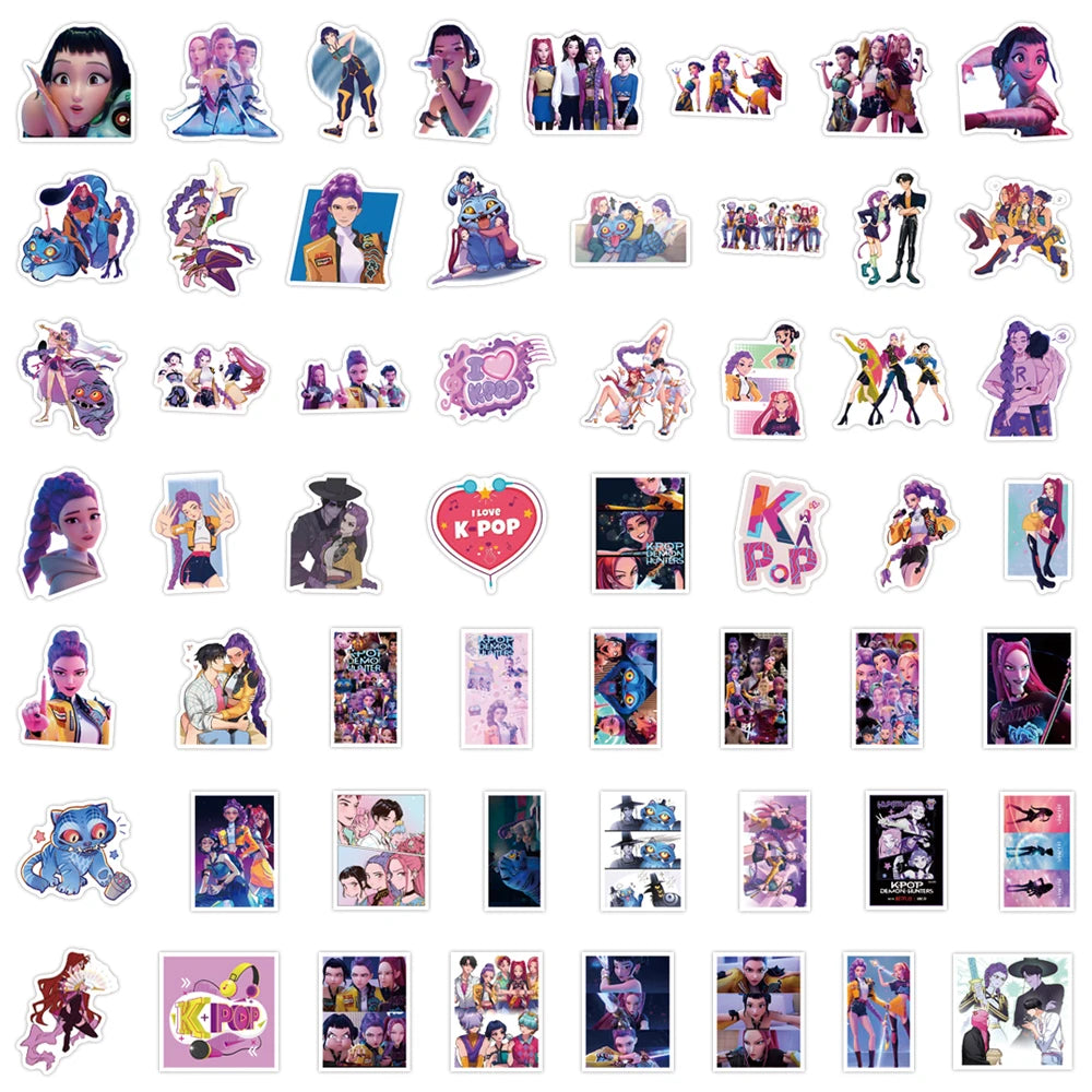 55Pcs  Anime KPop Demon Hunters Stickers