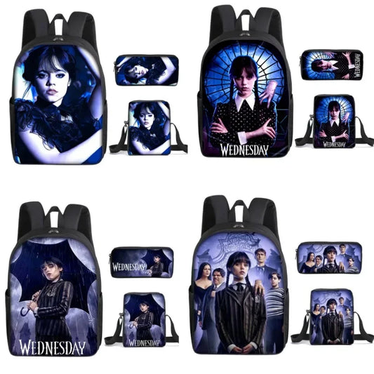 3PC/set Wednesday Addams Backpack Nevermore Academy