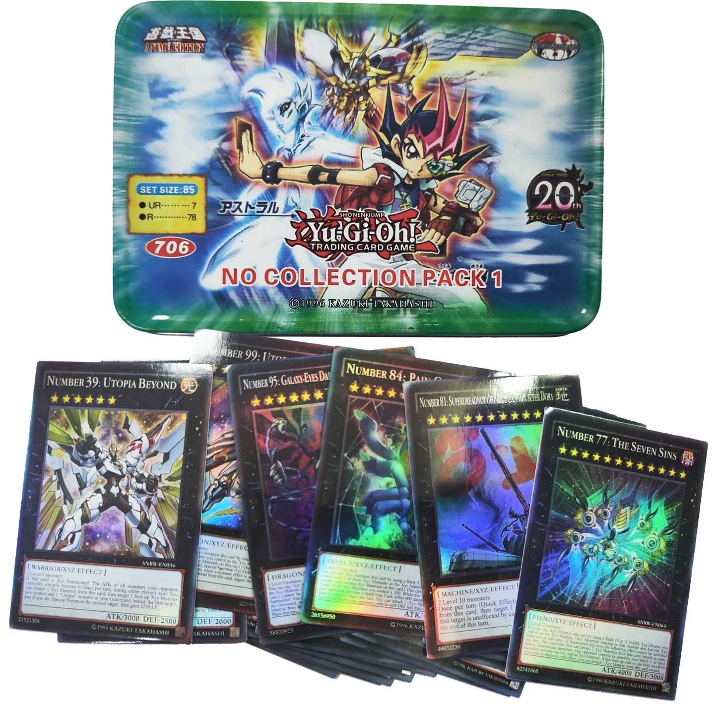 Yu-Gi-Oh! Holographic Cards with Tin Box (EXODIA PACK, PHARAOH PACK, SPIRAL PACK and more, English)