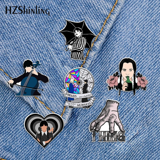 Wednesday Addams Acrylic Lapel Pins