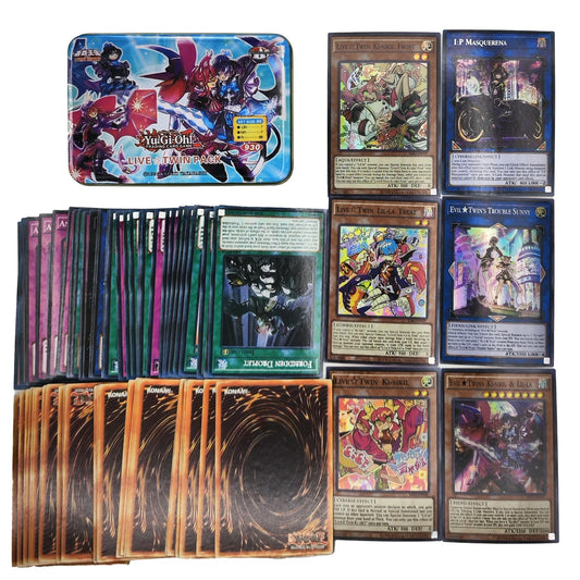 Yu-Gi-Oh! Holographic Cards LIVE TWIN PACK Deck English TCG with Tin Box