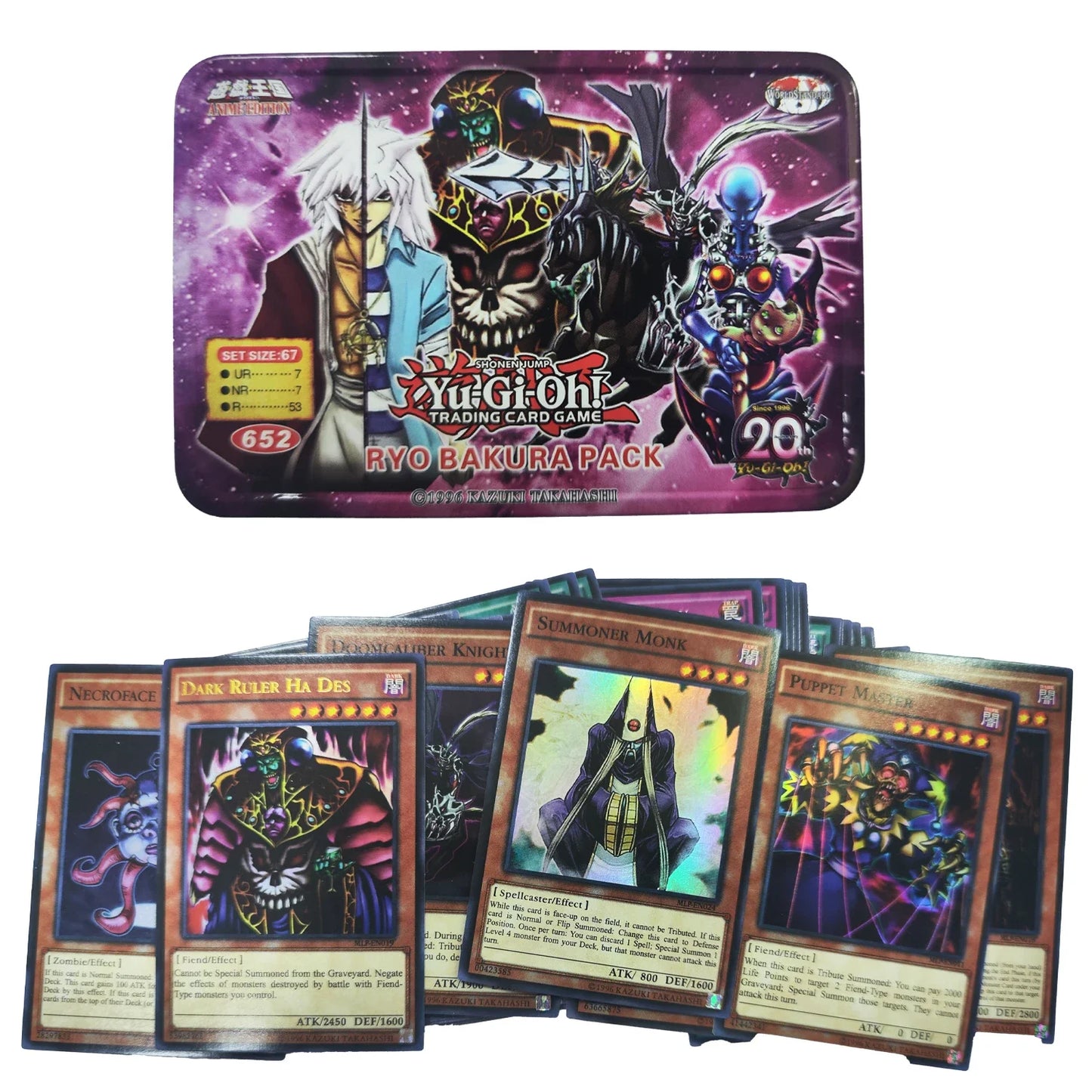 Yu-Gi-Oh! Holographic Cards with Tin Box (EXODIA PACK, PHARAOH PACK, SPIRAL PACK and more, English)