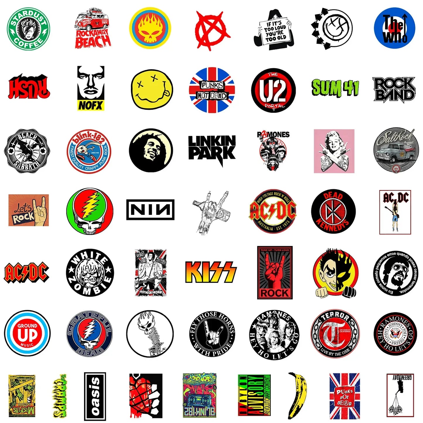 Rock Band Music Stickers