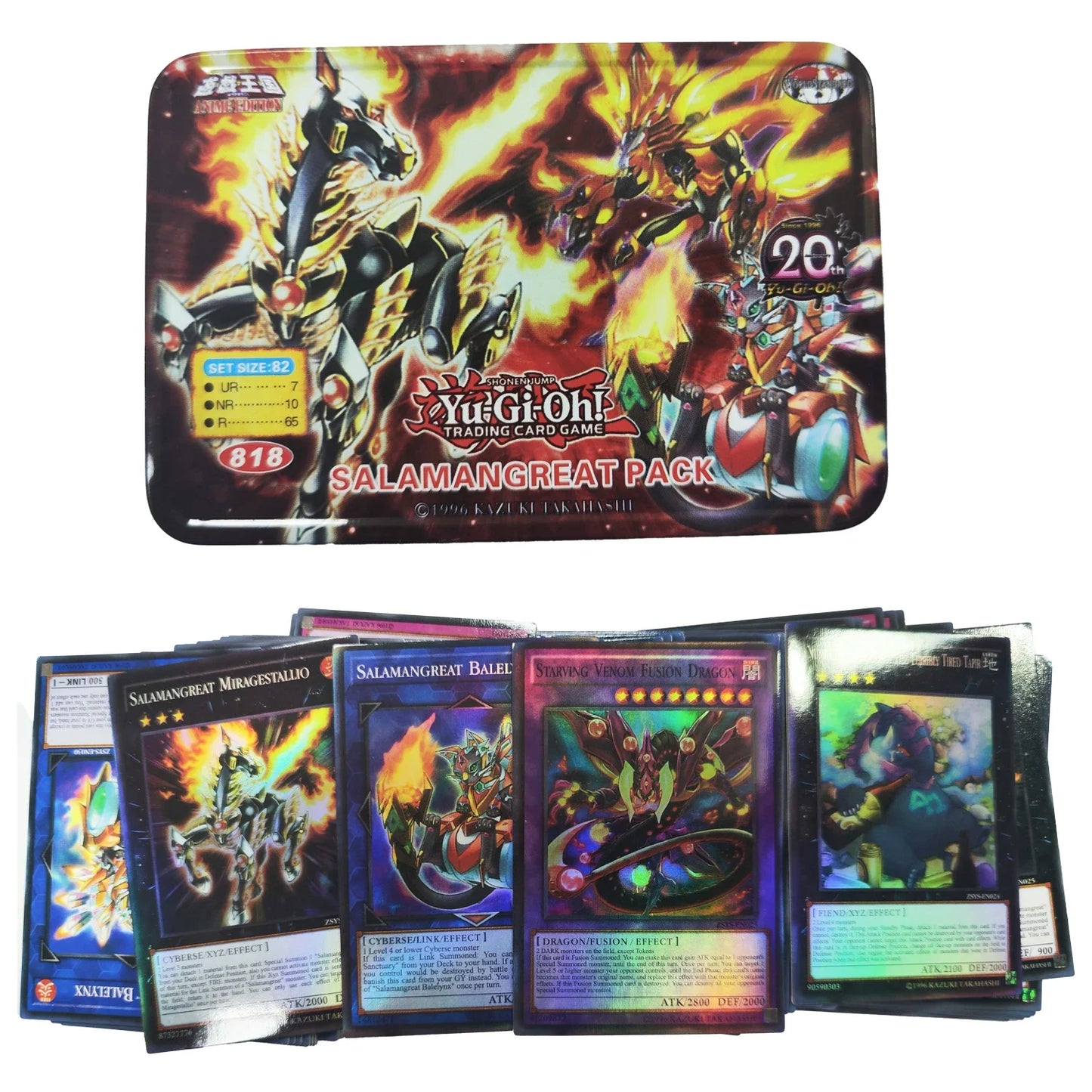 Yu-Gi-Oh! Holographic Cards with Tin Box (EXODIA PACK, PHARAOH PACK, SPIRAL PACK and more, English)