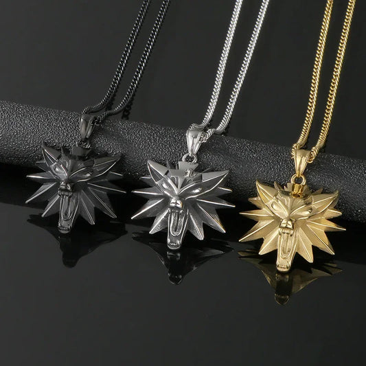 The Witcher Wolf Head Pendant Necklace