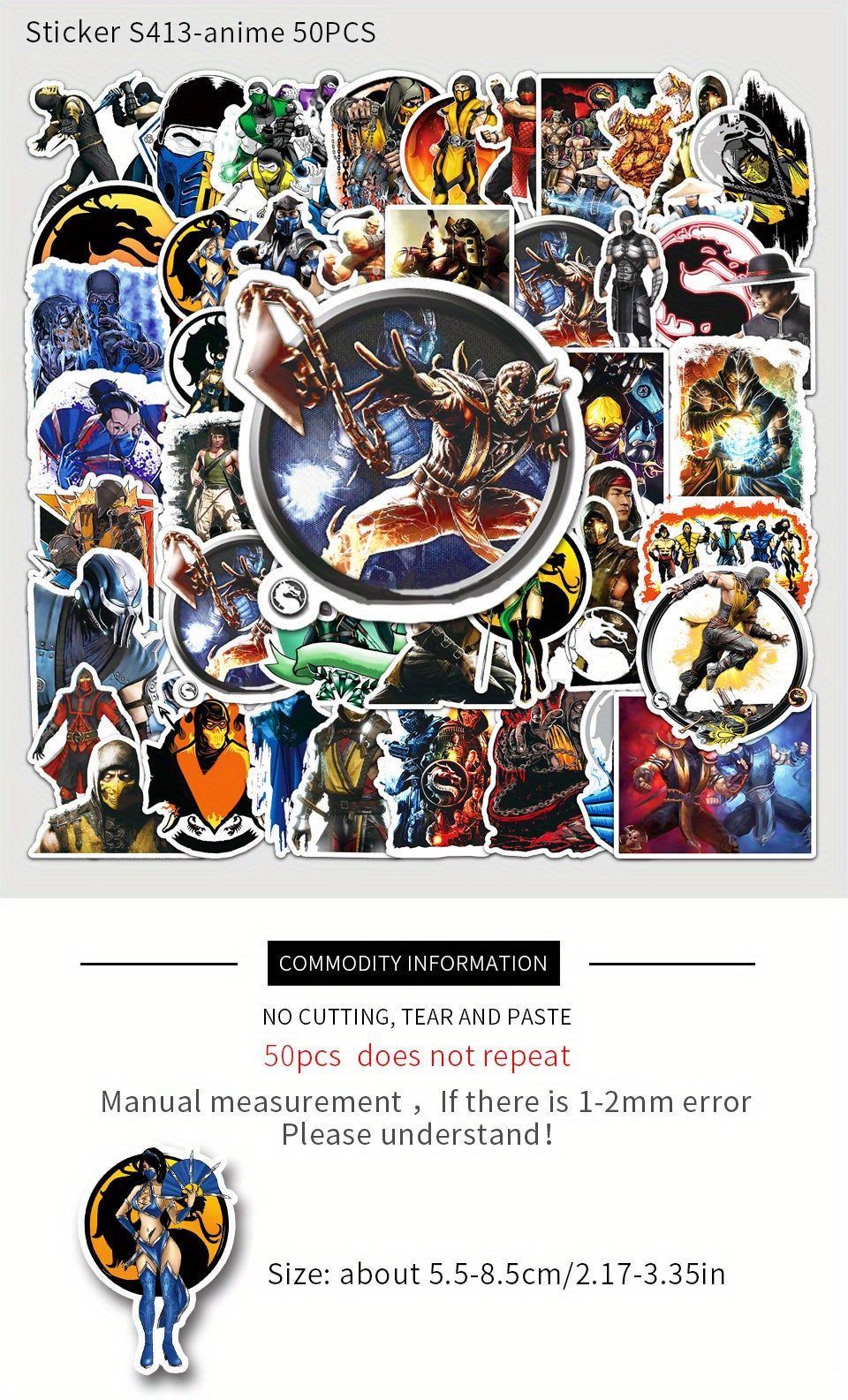 50pcs Mortal Kombat Stickers